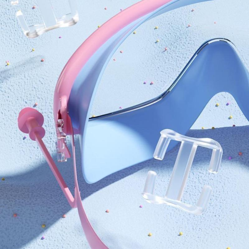 1Pcs Anti Fog Uv Protection Clear Vision Kids Large Frame Swim Goggles With Earplugs For Boys Girls Youth 3-15 Years