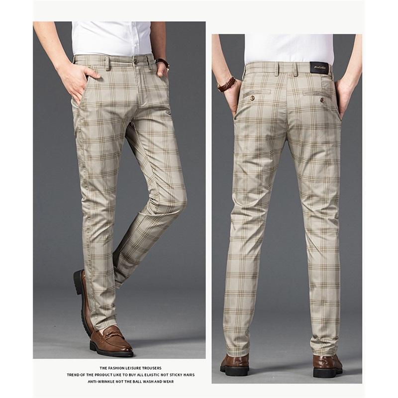 Pantaloni casual da uomo, pantaloni da ufficio a vita media, pantaloni da lavoro coordinati, tinta unita