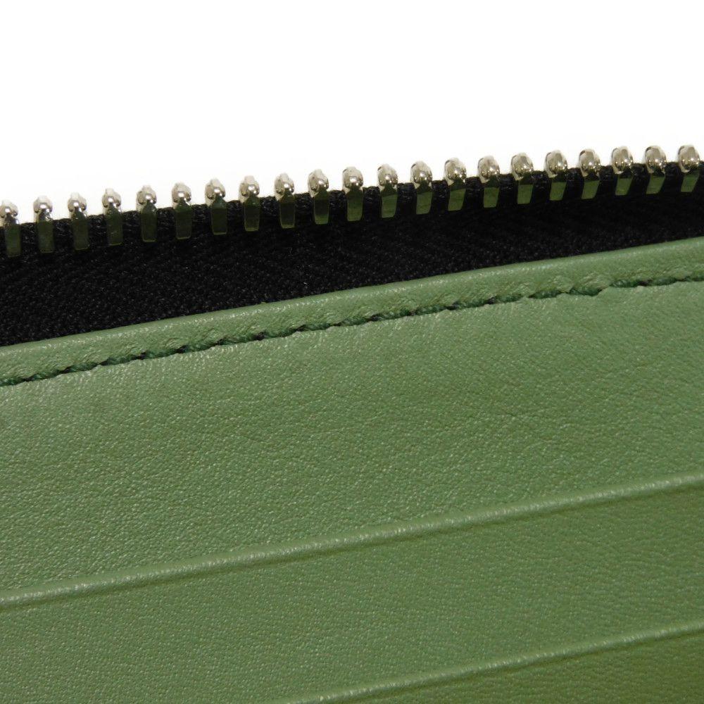 Used 9896 Long Zip Wallet 66A590 7940 Green Two-Tone Zip Around Gancini Black Men's from Japan AUTHENTIC
