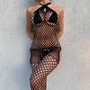 Sexy Lingerie European and American Style Chest Hollow Sexy One-piece Jacquard Mesh Open Crotch Sleepwear with Socks