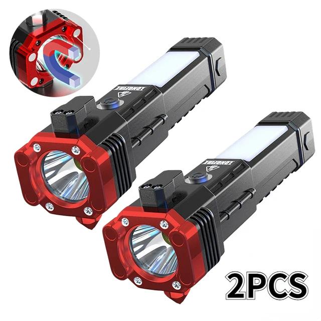 Multifunctional Portable Super Bright LED Flashlight Side Light COB Built-in Battery USB Rechargeable Outdoor Emergency Torch