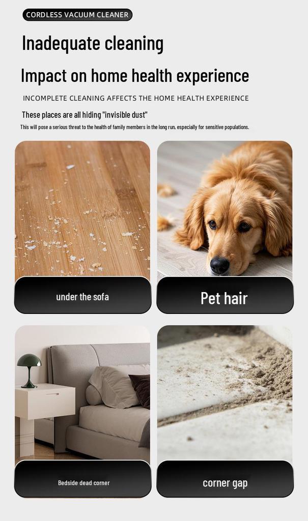 Dual-Function Wireless Vacuum & Mop – High-Power, Quiet Carpet Cleaner