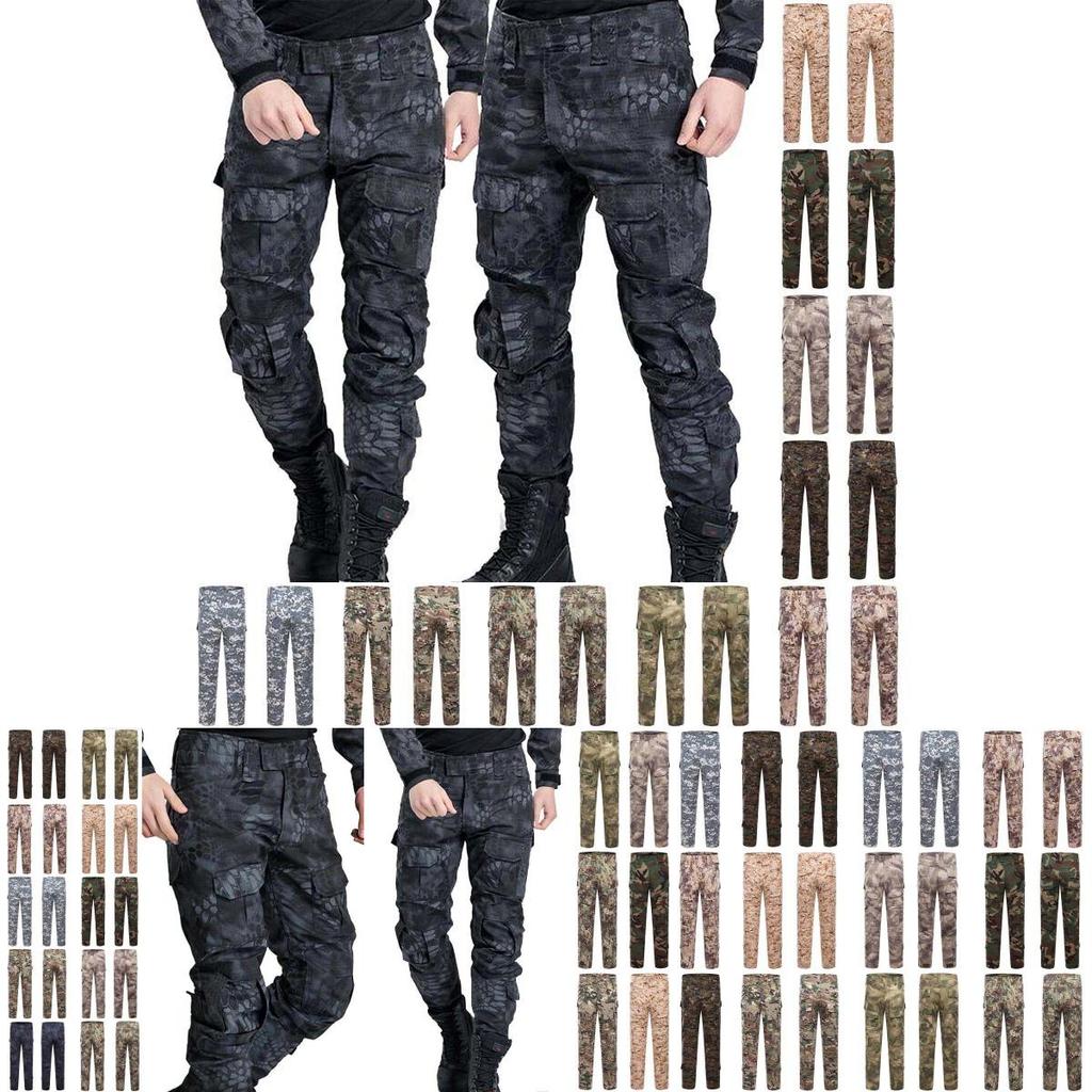 Men's Military Army Combat Tactical Airsoft Pants With Multi-pockets And Ergonomic Knee Design