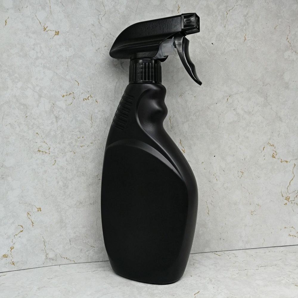 Custom 500ml Black HDPE Plastic Spray Bottle with Sprayer Gun for Household Cleaning Alcohol Detergent Liquid Chemical Packaging