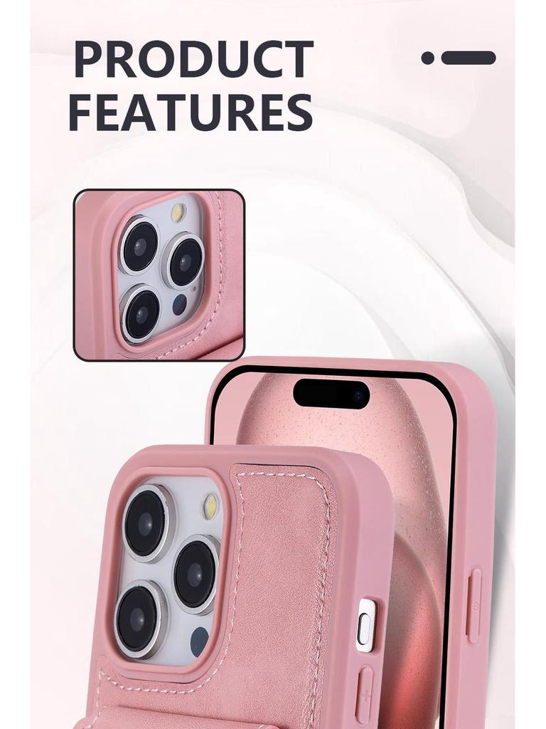 iPhone 17 Leather Magnetic Stand Case with Card Slot