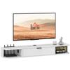Móvel de TV suspenso, armário de TV para televisão até 50 polegadas, gaveta basculante 2 prateleiras 120x24x16cm branco