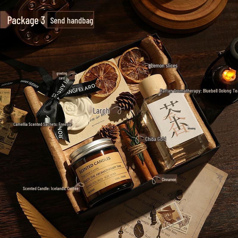 Luxury Soy Wax Aromatherapy Candle Gift Box for Weddings, Birthdays, Colleagues, and Decorative Keepsakes