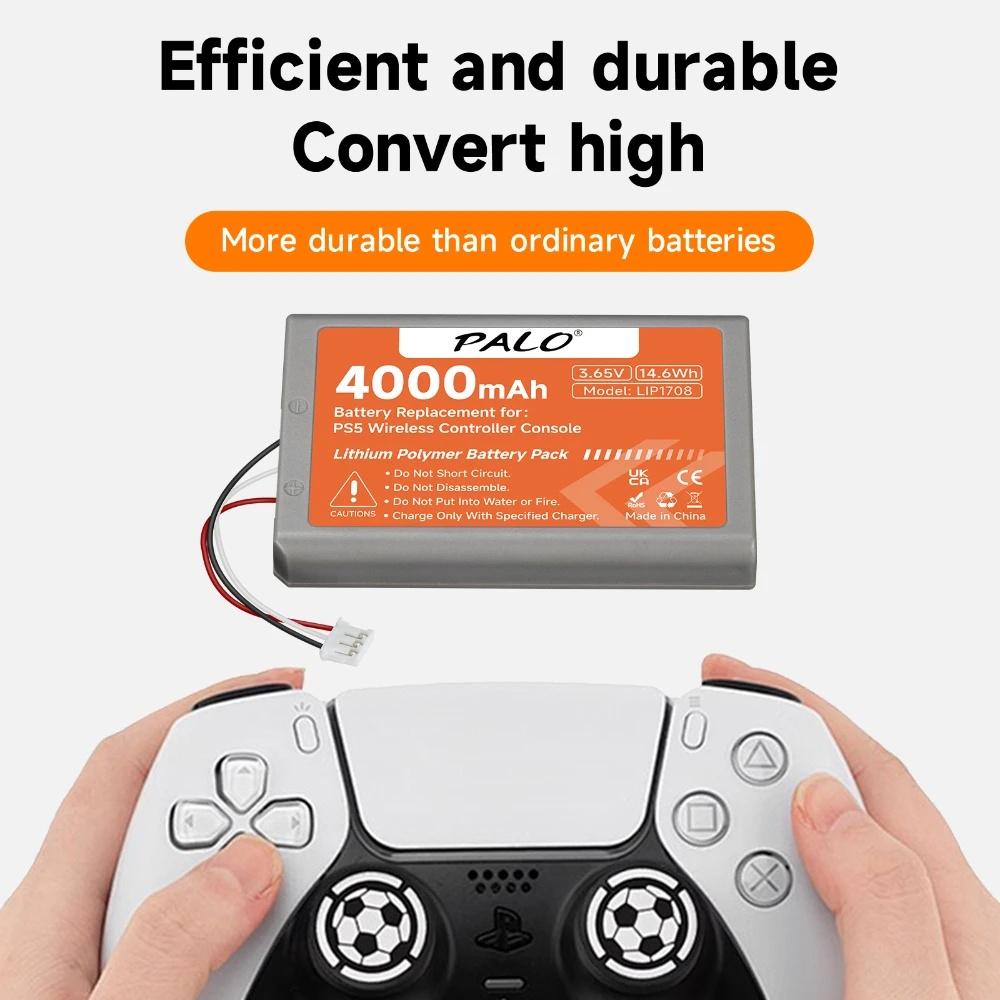 4000mAh Replacement Battery LIP1708 For Sony PS5 Wireless Controller Battery Playstation 5 DualSense Game Controller CFI-ZCT1W CFI-ZCT1J