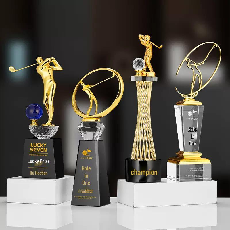 High-End Hole-in-One Golf Trophy: Metal Medal Award for Sports Events