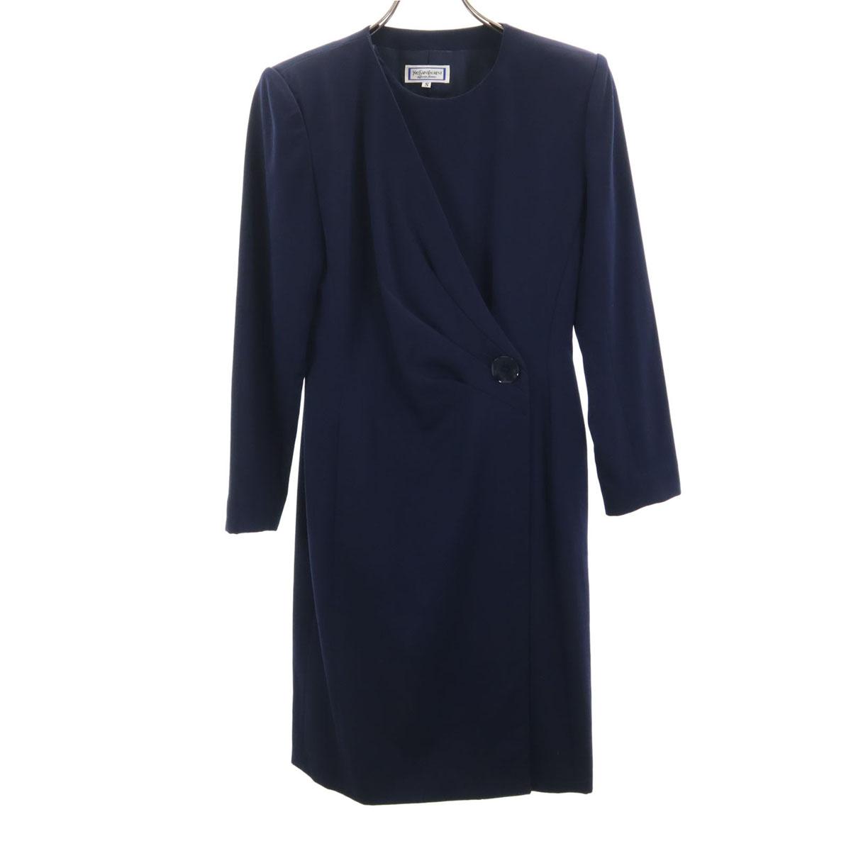 

YVES SAINT LAURENT 90s Wool Old coat S Navy Women Used