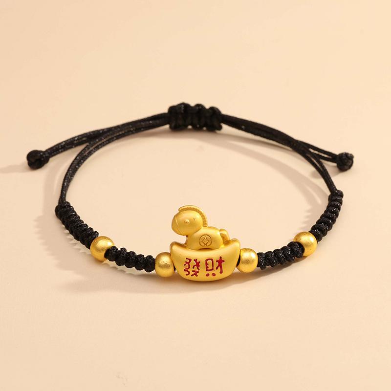 Chinese Style 2026 Horse Year Zodiac Bracelet For Women Men Lucky Hand-Woven Red Rope Bracelet New Year Jewelry Party Gift