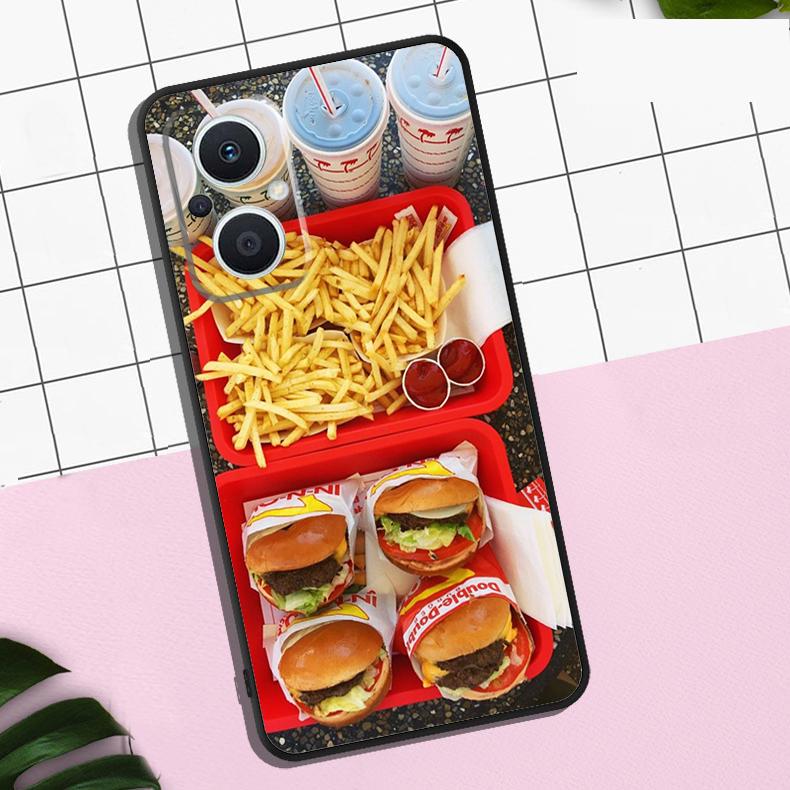 Pommes Burger Pizza Hülle Für OPPO Reno 13F 13 12 12F 11 11F 8T 7 8 10 Pro OPPO Find X8 Pro X6 X3 X5 Lite Abdeckung