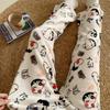 Damen Cartoon Flanell Fleecegefütterte Pyjamahose - Warmer Herbst-/Winterstil