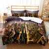 Cityscapes King Queen Duvet Cover Tall Buildings Landscape Bedding Set Busy Traffic View Quilt Cover Polyester Comforter Cover