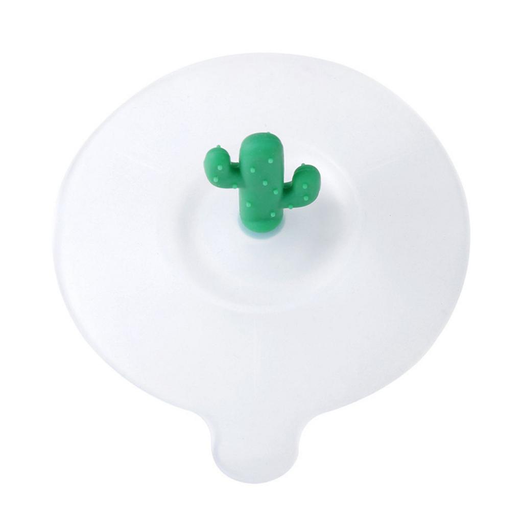 Silicone Cup Lid Cactus Decor Round Cute Dustproof Leakage Proof Multifunctional Cup Cover Grass