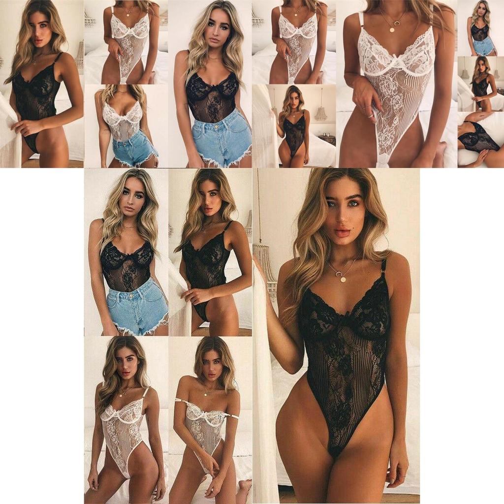 Alluring Women Sexy Teddy Lingerie Babydoll With V-neck Adjustable Straps And Lace Design