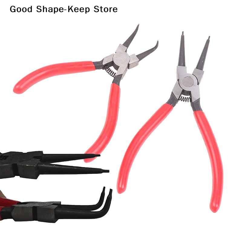 Carbon Steel Multifunctional Internal External Retaining Pliers, 5/6/7 Inch Hand Tool Snap Ring Circlip for All DIY Needs