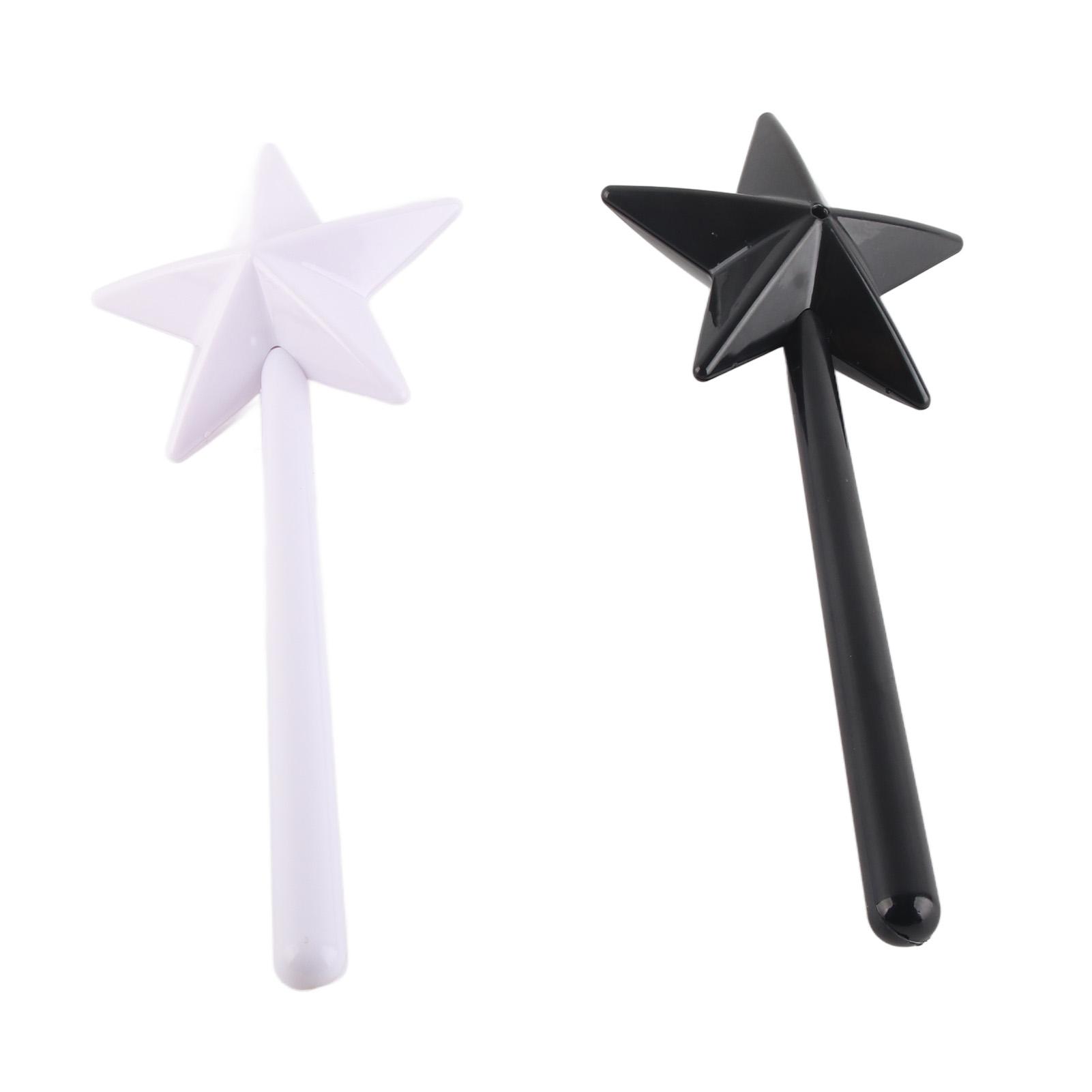 

2Pcs Wand Shape Salt Pepper Shaker Plastic Cute Star Shaped Salt Dispenser Black White Kitchen Supplies
