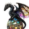 Dragon Statue Vibrant Color Resin Dragon Sculpture Mythical Creature Ornament Gothic Style Fantasy Decor