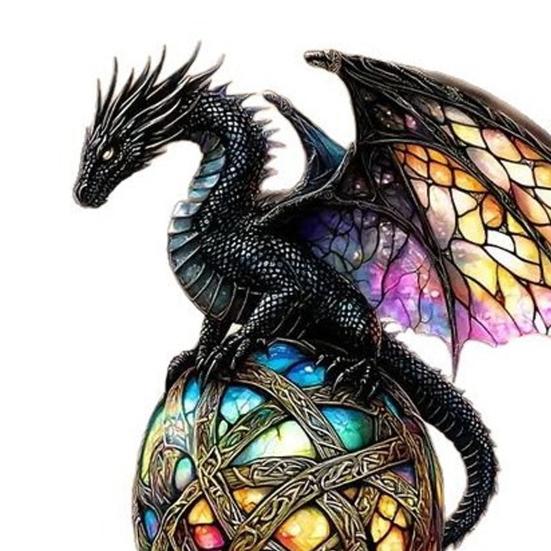 Dragon Statue Vibrant Color Resin Dragon Sculpture Mythical Creature Ornament Gothic Style Fantasy Decor