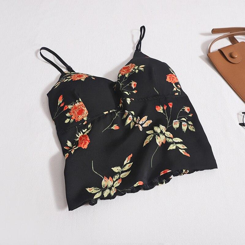 

ITOOLIN укороченные топы, женские майки с принтом и подушечками для бюстгальтера, повседневные топы на бретелях, летние женские сексуальные топы с открытой спиной Fit For 40-60kg чёрный