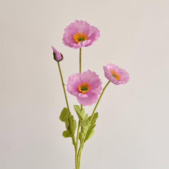 Artificial Flower 4 Head Realistic Fake Silk Flower with Long Stem Home Office Wedding Party Faux Flower Decoration