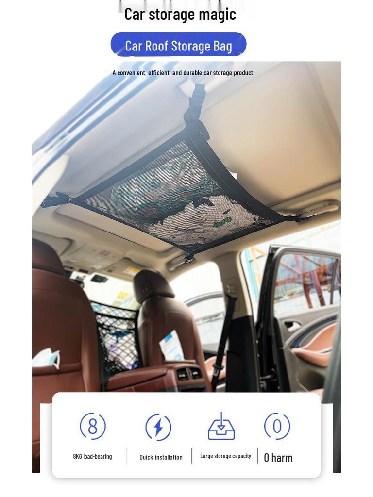 Roof Cargo Suitcase & Travel Clothesline with Mesh Pocket for Outdoor and Off-road Tours