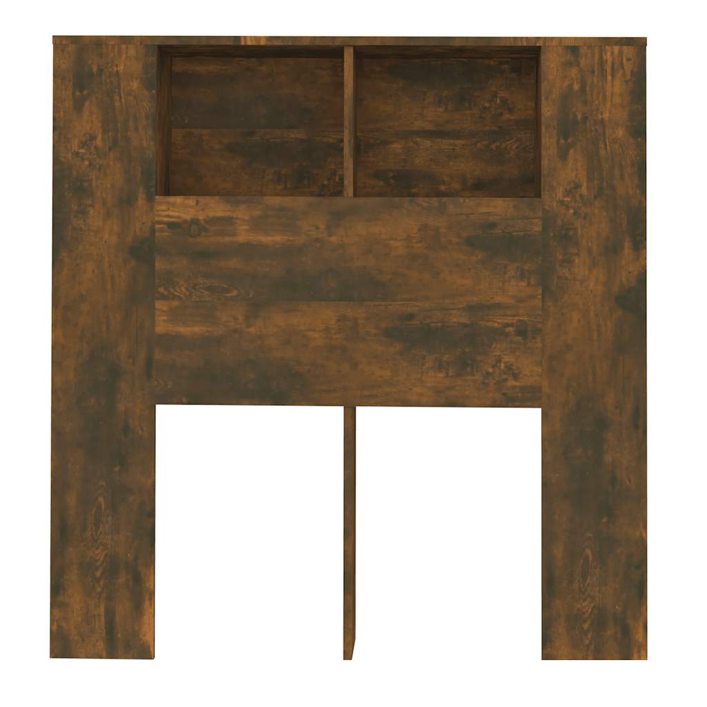 Vidaxl Wezgłowie Łóżka Z Półkami, Przydymiony Dąb, 100X18,5X104,5 Cm