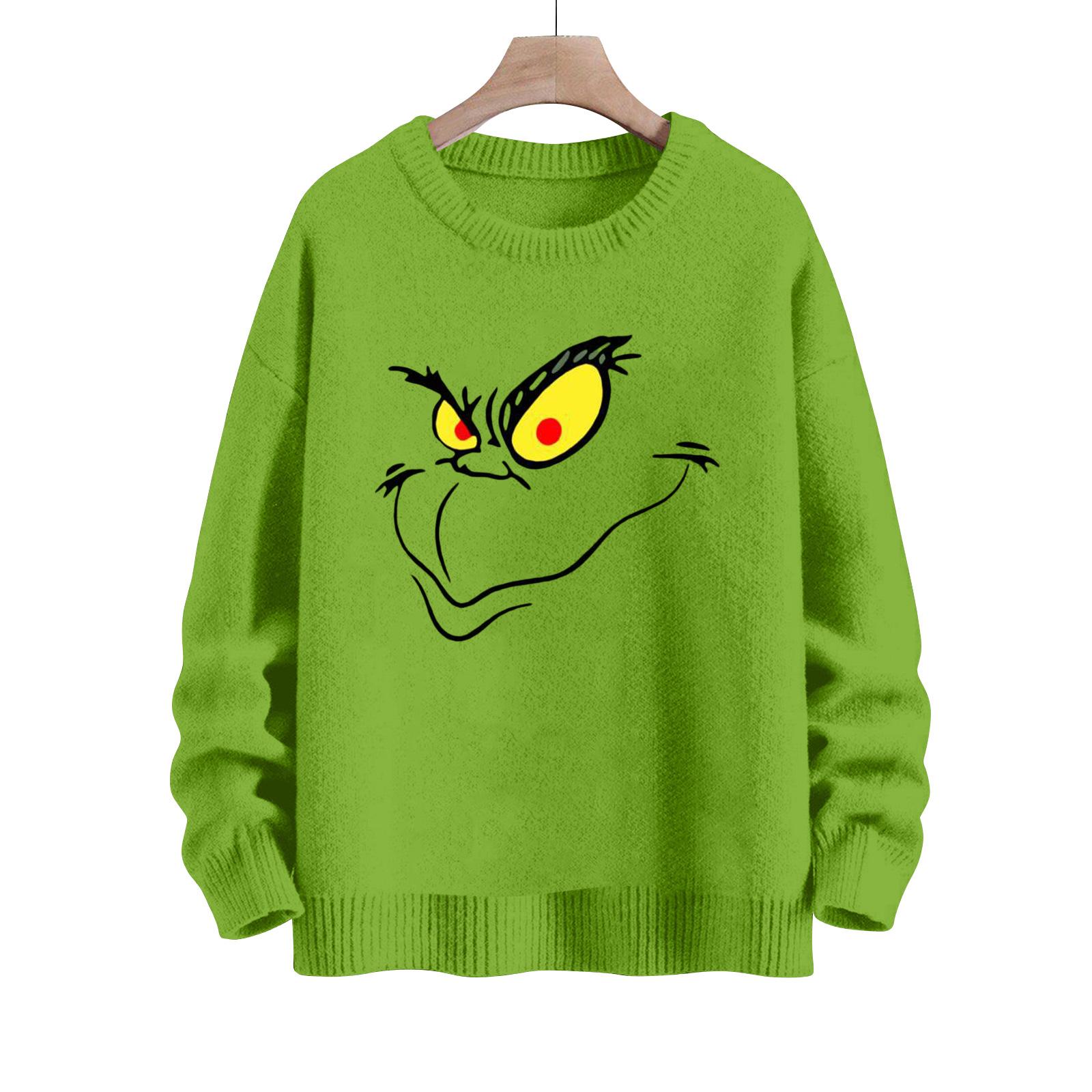 

Рождественские толстовки для женщин Вязаный свитер Милая рубашка Осенний свитер с круглым вырезом Топы M