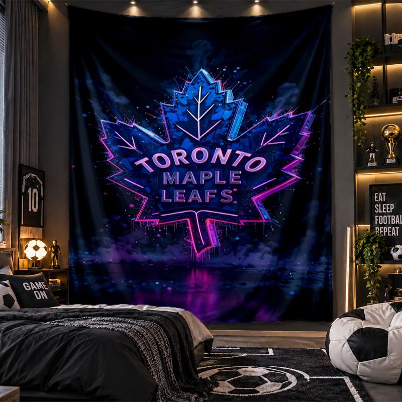 Duvara Asılan Goblen Toronto Maple Leafs Baskılı Kumaş Salon Yatak Odası Ev Dekorasyonu İçin