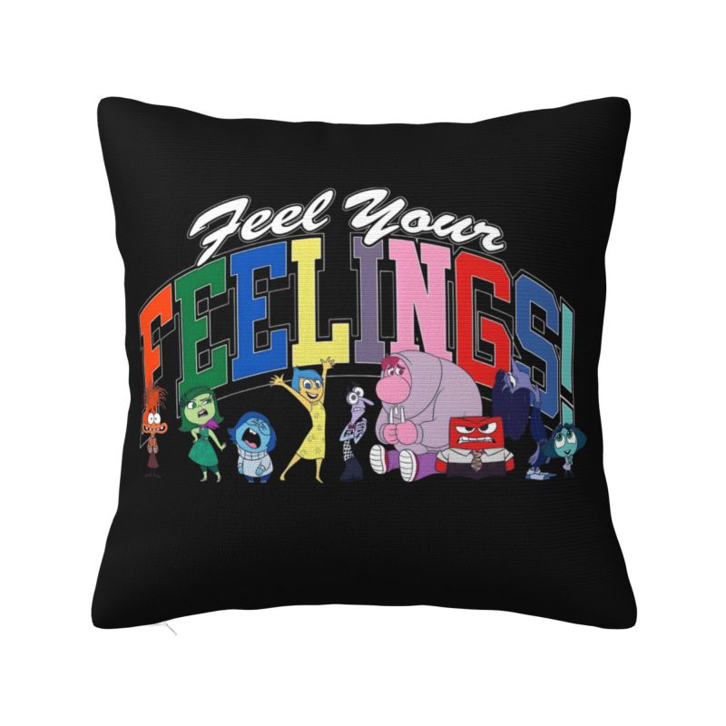 Benutzerdefinierte Cartoon Inside Out Anime Kissenbezug 45x45cm Dekor Zuhause Mode Kawaii Disney Film Kissen für Sofa Quadratischer Kissenbezug