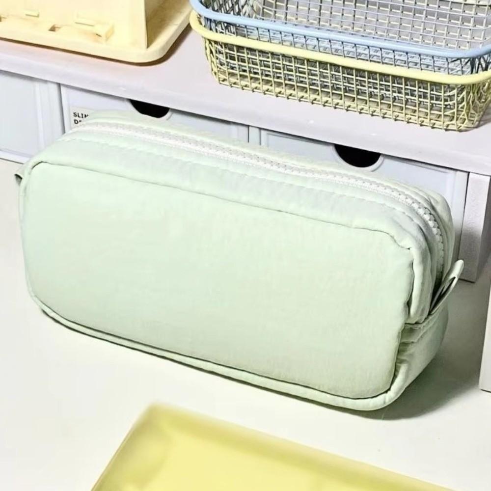 Large Capacity Simplicity Pencil Case Square Shape Stationery Box Classified Storage