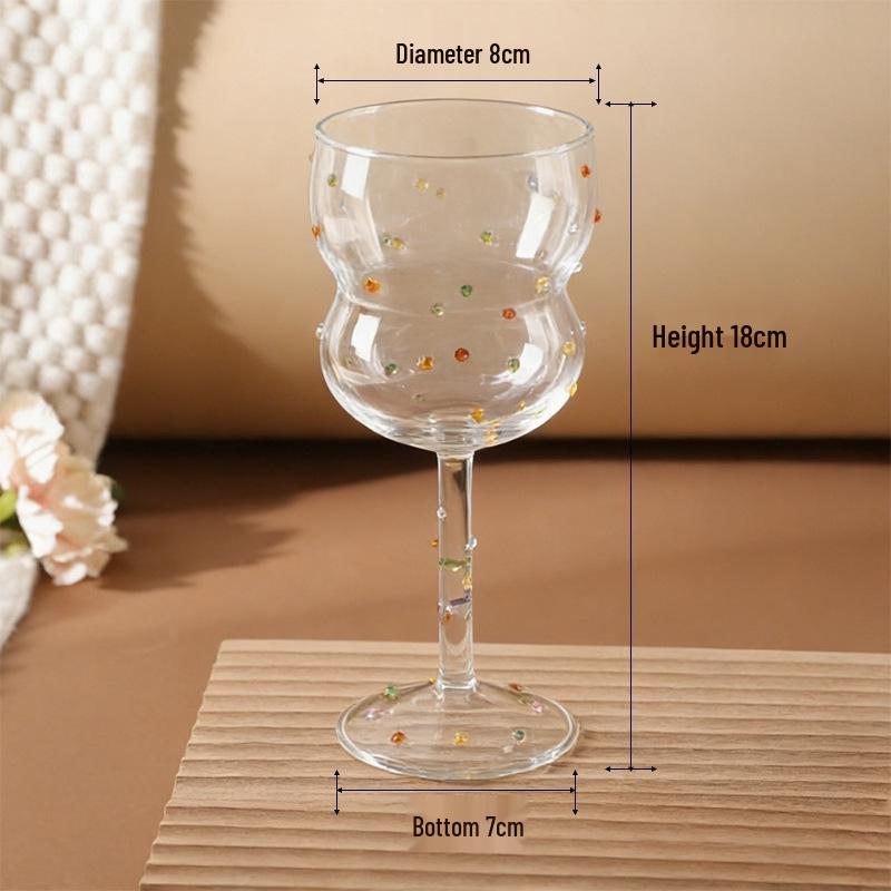 Creative Personalized Artistic Gem Wine Glass - Tall Stem, Colored High Borosilicate Glass, Retro Exquisite Jelly Bean Champagne Flute Single Package