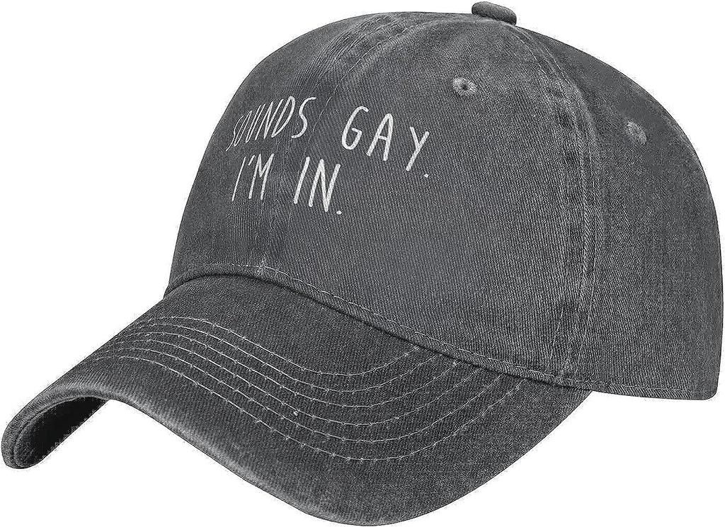 Hat Funny Gay Sounds Gay I'M In Lgbtq Cowboy Hat Baseball Cap Men Women Trucker Hat Golf Dad Cap Fishing Hat