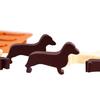 LYWUU Dachshund Dog Shaped Silicone Ice Cube Molds and Tray Brown