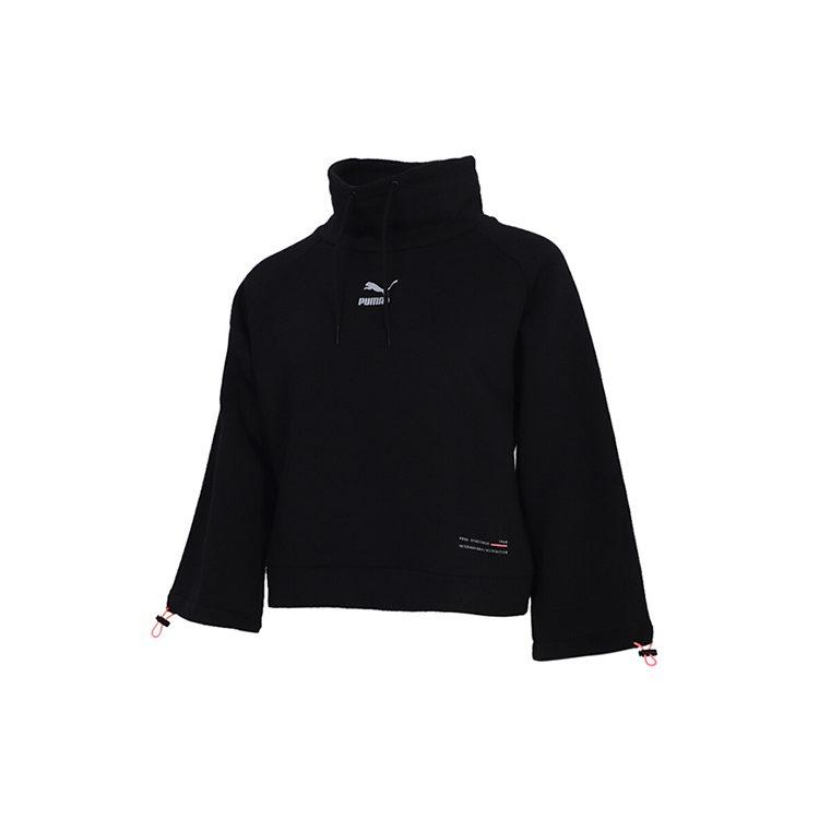 PUMA Sweatshirts Women's Black Stand Collar Moderate Regular 530299-01