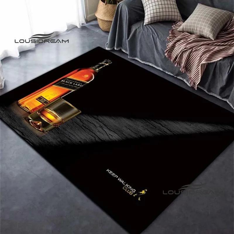 Johnnie Walker Whisky Carpet and Rug Modern Bar Living Room Bedroom Large Area Soft Carpet Study Porch Bedside Non-slip Mat