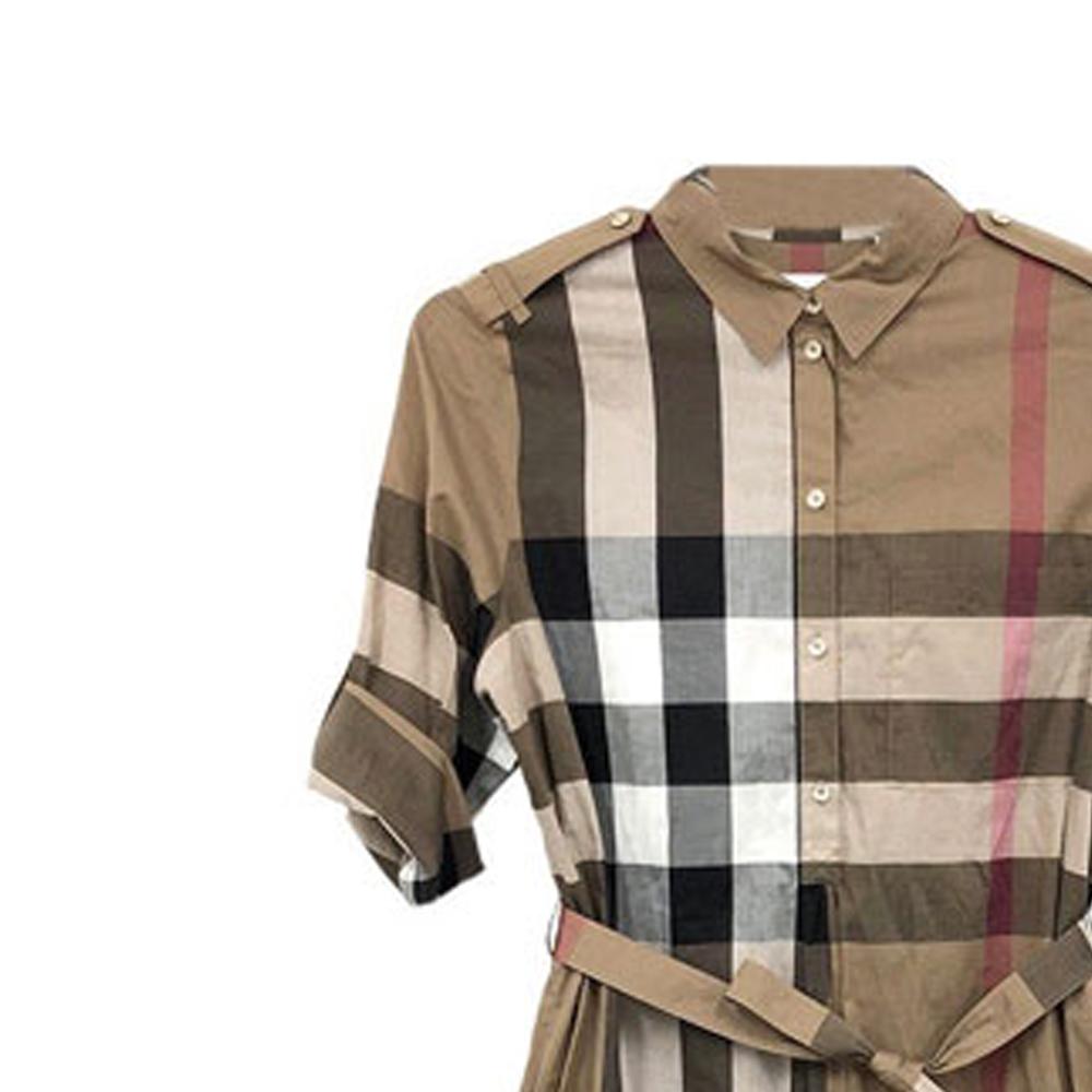 Burberry SS22 Women's Check Dress Brown 80529281