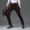 New Autumn And Winter Men'S Corduroy Casual Elastic Loose Straight Leg Pants, Business Trend Fashionable Plus Size Pants