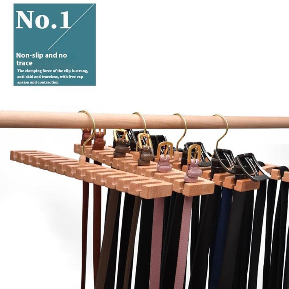 Beechwood Belt Tie Organizer 14 Slots Space Saving Wardrobe Waist Belt Hanger