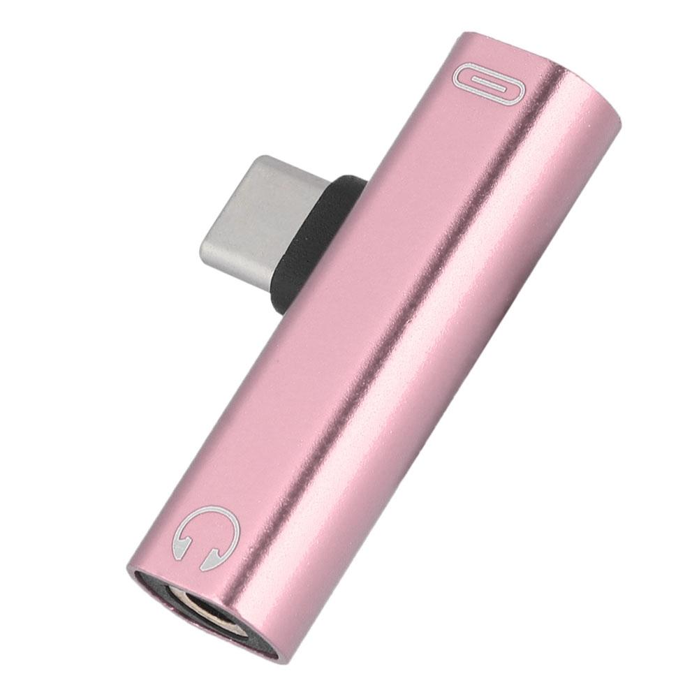 2'si 1 Arada Type C - 3.5mm Kulaklık USB Şarj Dönüştürücü Çok Fonksiyonlu Dönüştürücü Siyah