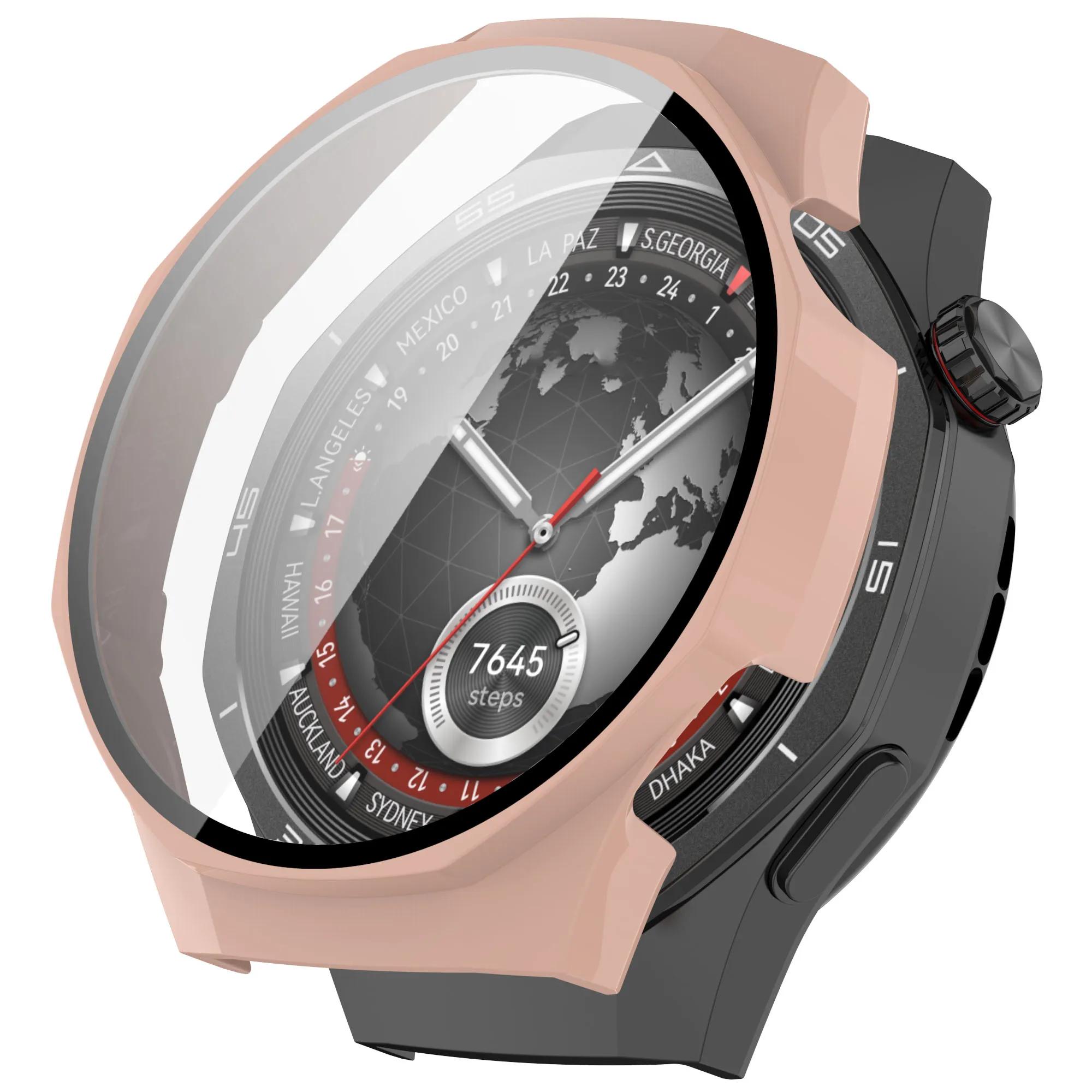 

Полный защитный чехол для Huawei Watch GT 5 pro 46 мм, чехол-защитная пленка для экрана GT5 pro 46 мм, крышка, ПК 2в1, корпус+закаленное стекло For GT 5 pro 46mm