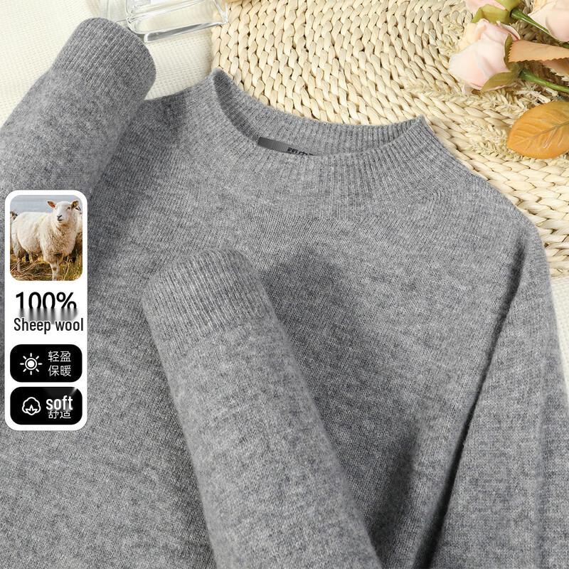 

SNOWFLYING Women s 100% Merino Wool Semi-High Collar Sweater 2XL
