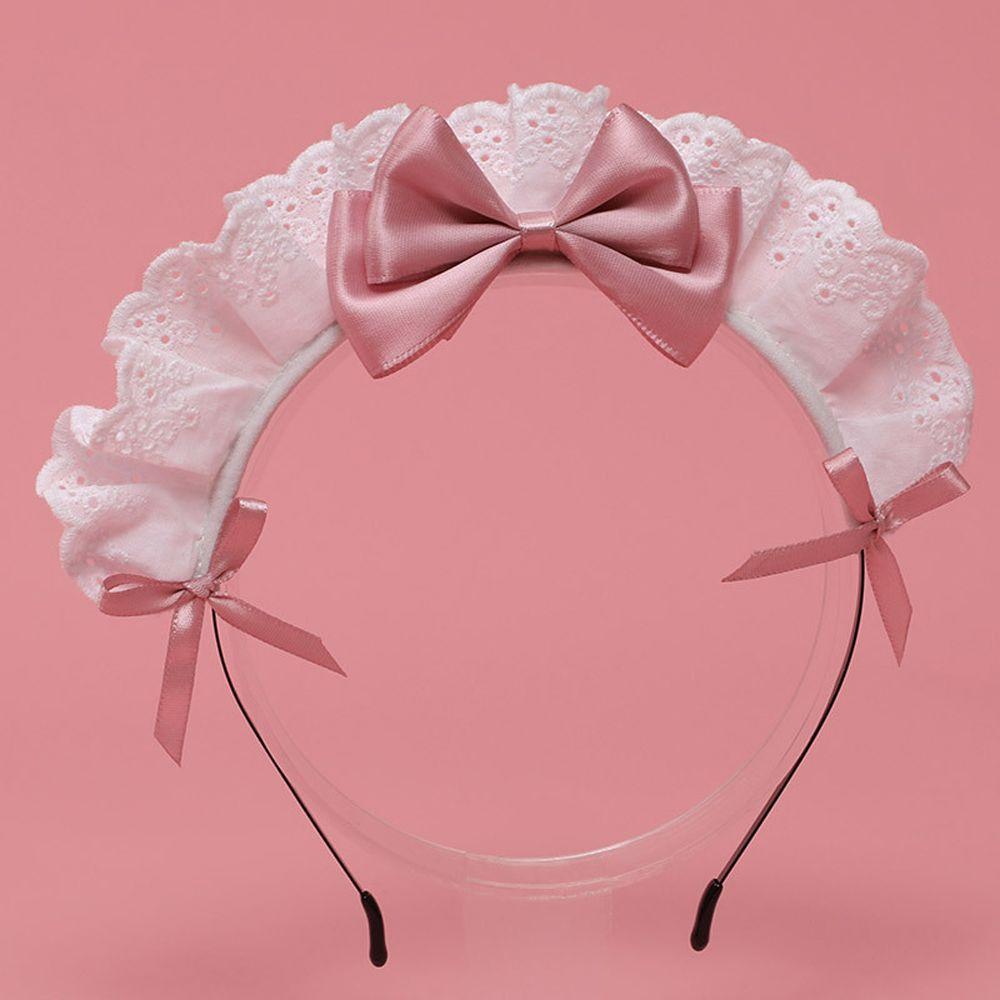 Headdress Lace Maid Wash Face Make up Lolita Hair Band Bow Women Accessories Korea Style Headband