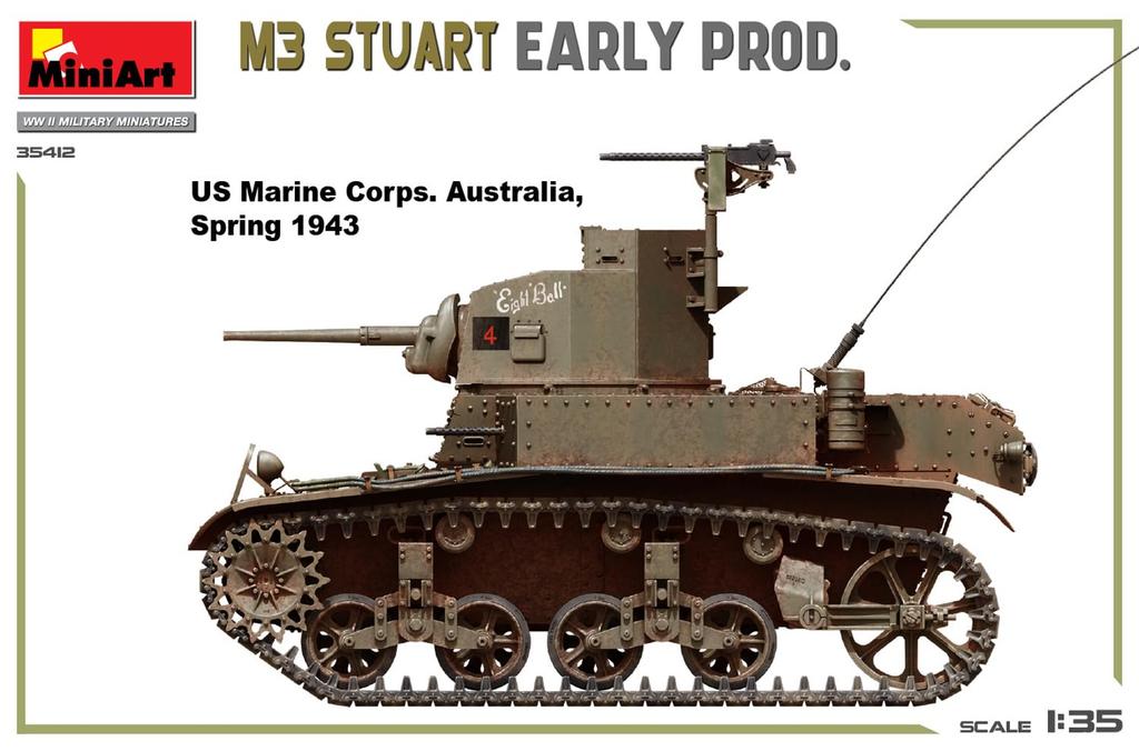 Miniart France M3 Stuart Early Type Plastic Model MA35412 1/35