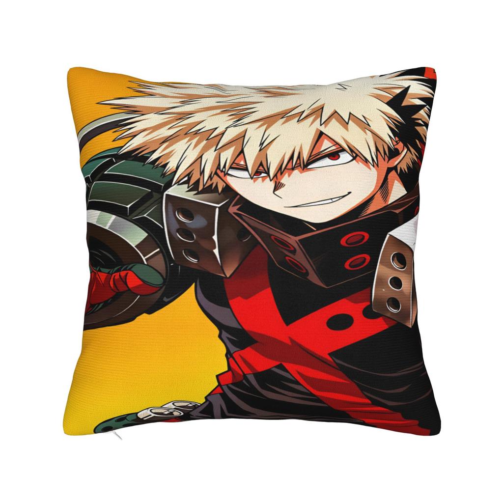 Pillow Cover Katsuki Anime Bakugo Retro Trendy Pillow Case For Sofa Couch Bed Living Room Pillowcases