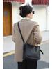 2025 Retro Genuine Leather Women's Bucket Bag - Top Layer Cowhide, Fashionable Single Shoulder Crossbody for Autumn/Winter Europe & America.
