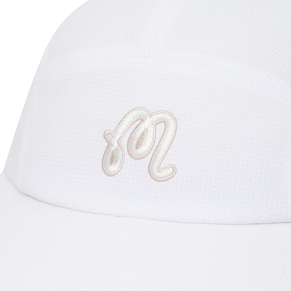 MALBON GOLF Seersucker Wide-Bridal Cap Off White