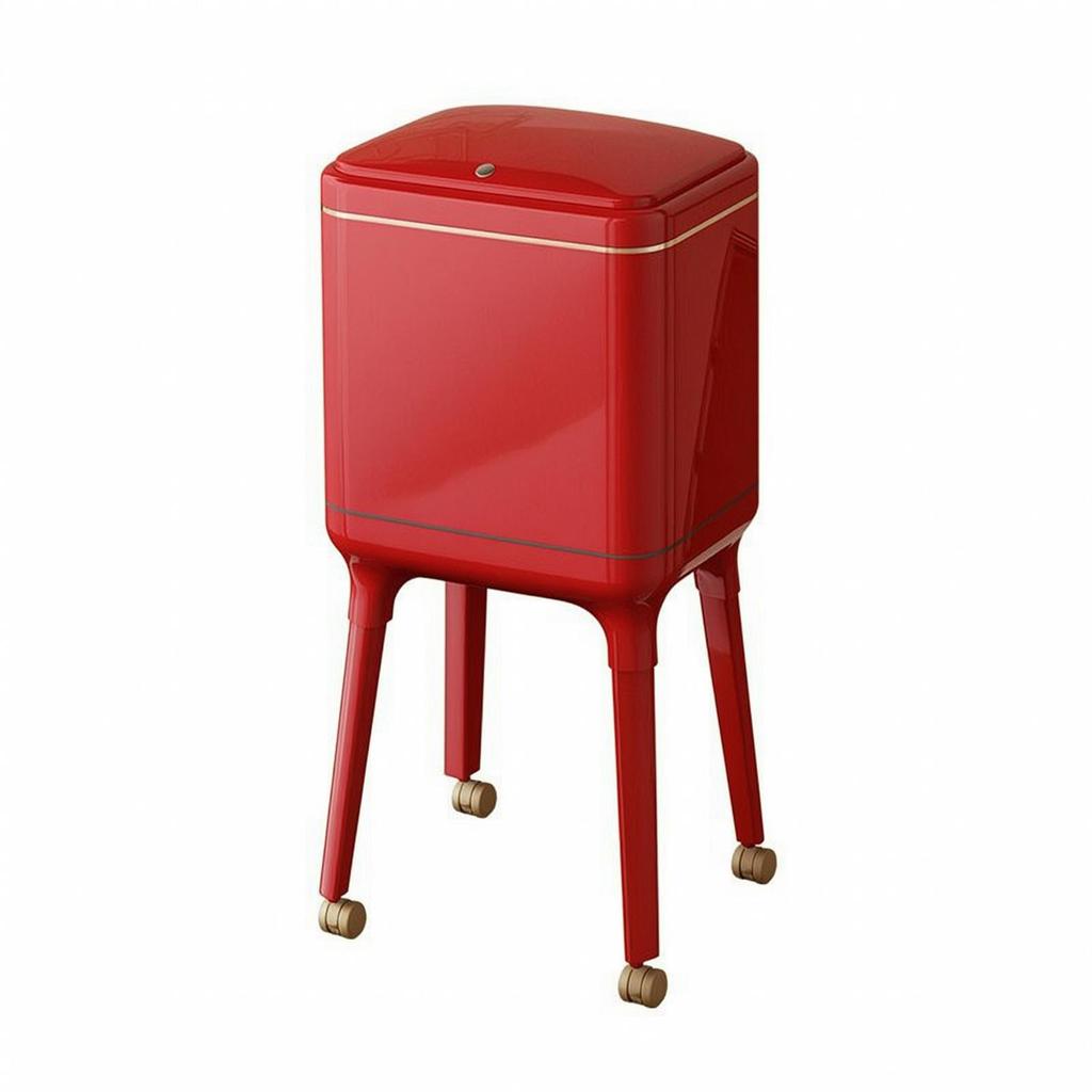 Trash Can with Legs and Wheels Slim Space-Saving for Kitchen