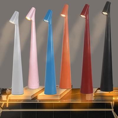 Portable Desk Light USB Rechargeable 3-Colors Dimming Study Lamp 1800mAh Luxury Desk Lamp Elegant Slim Conical Stem Table Lamp